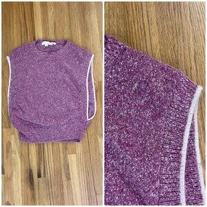 1980s vintage purple silk angora blend sweater vest, XS